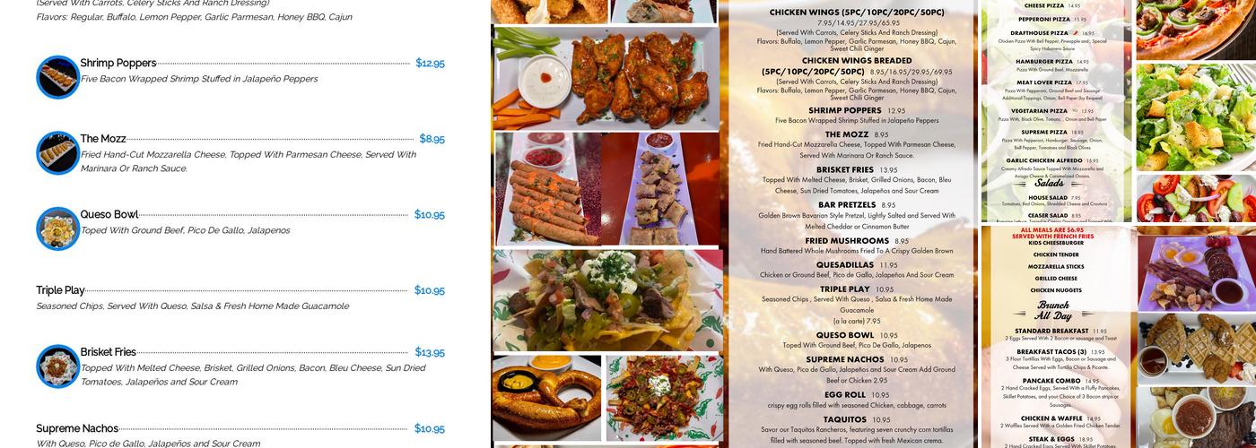 Draft House Bar & Grill Menu