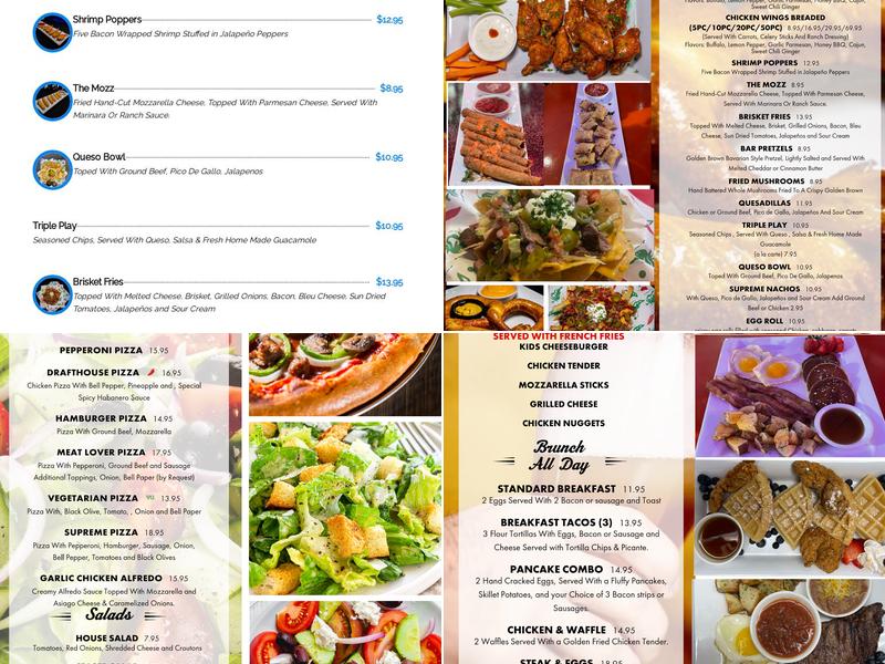 Draft House Bar & Grill Menu