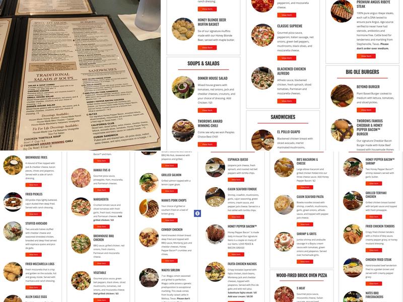 TwoRows Classic Grill Menu