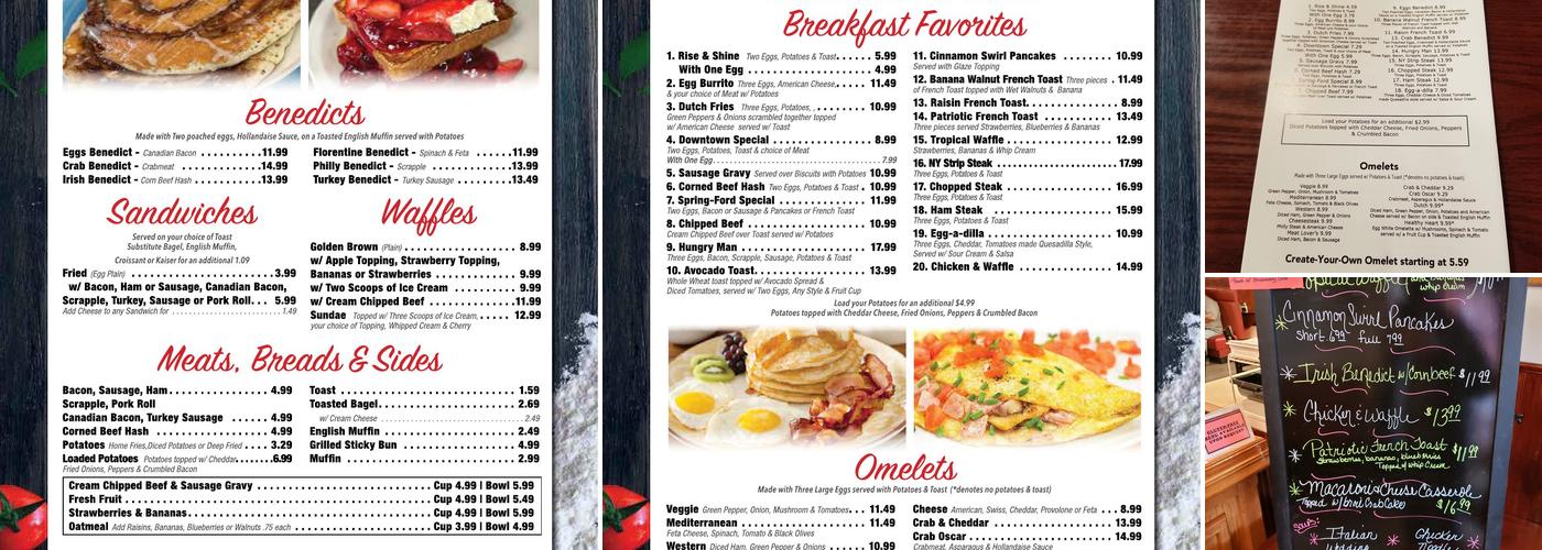Spring-Ford Diner Menu