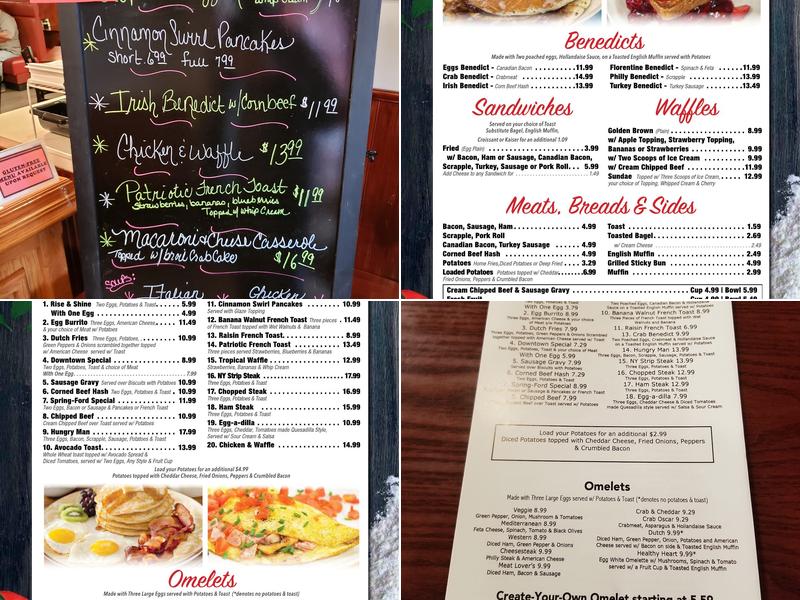 Spring-Ford Diner Menu