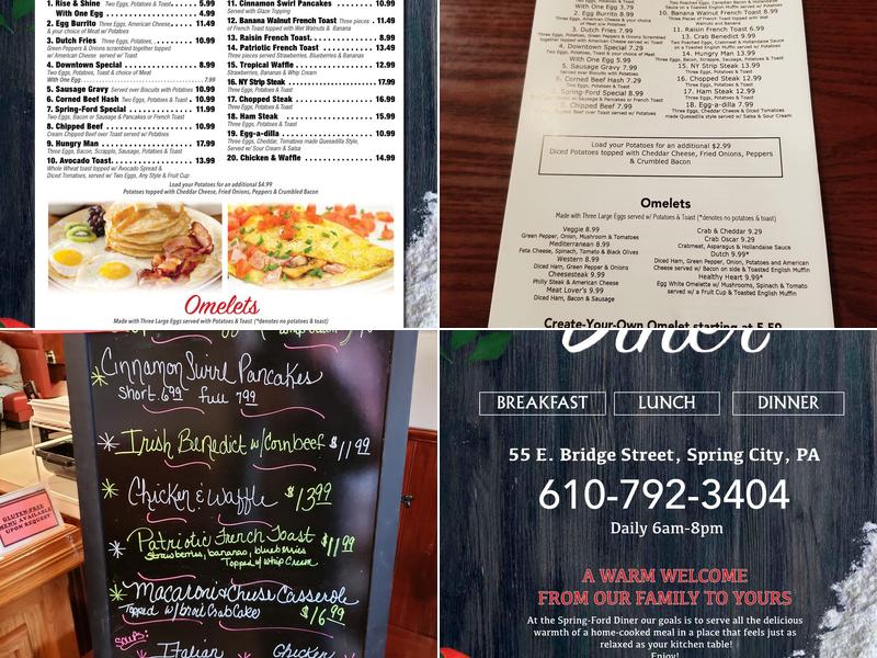 Spring-Ford Diner Menu