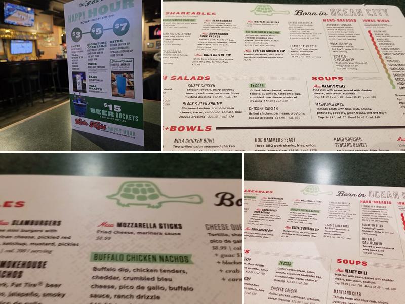 The Greene Turtle Sports Bar & Grille Menu
