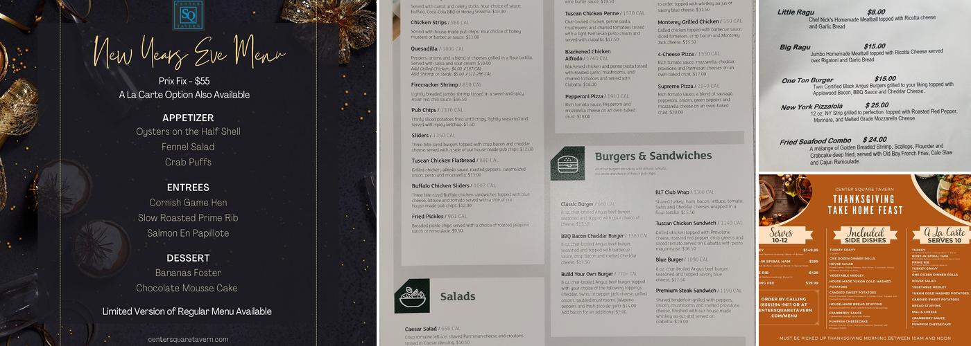 Center Square Restaurant and Bar Menu