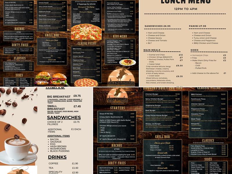 Crazy Horse Saloon n Grill Menu