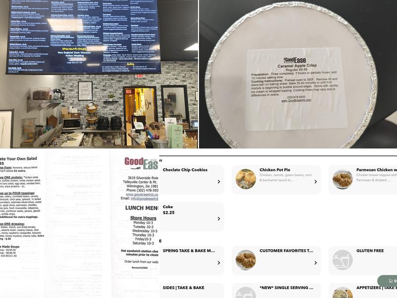 GoodEase - Take and Bake Menu