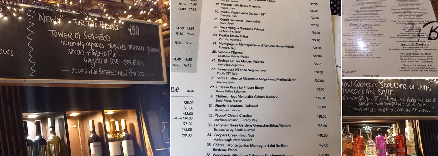 The Cook & Barker Inn Menu
