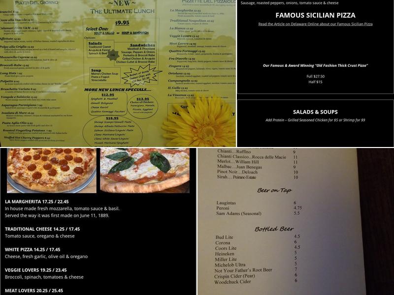 Vincenza & Margherita Italian American Bistro Menu