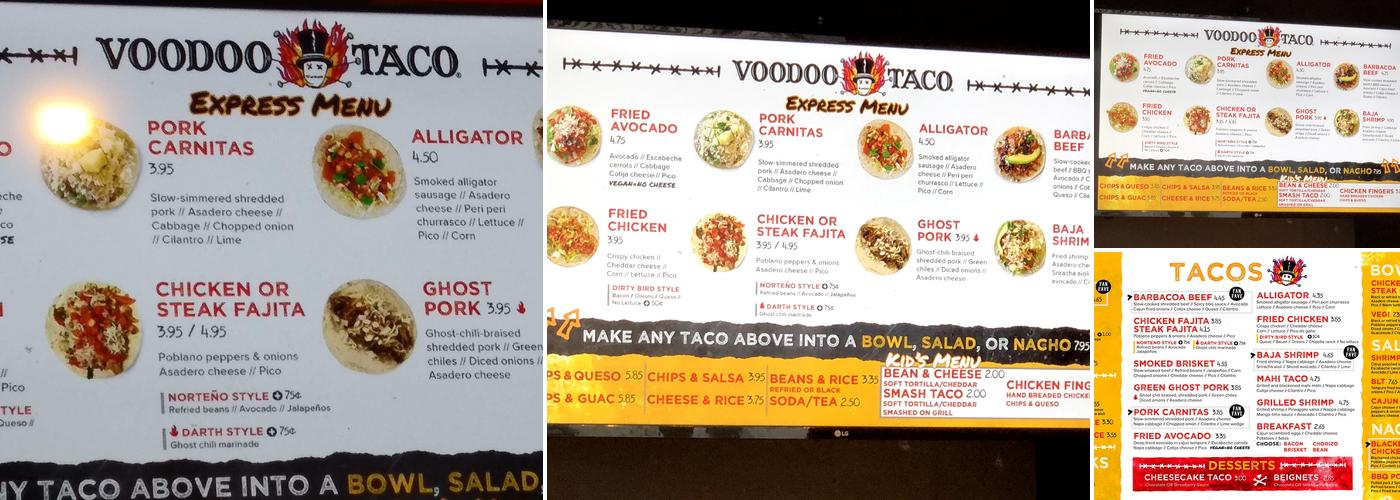 Voodoo Taco Menu