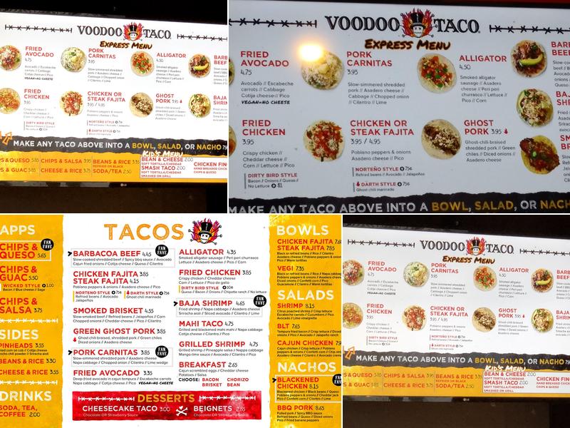 Voodoo Taco Menu