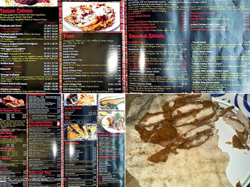 Femi's Pizza Menu
