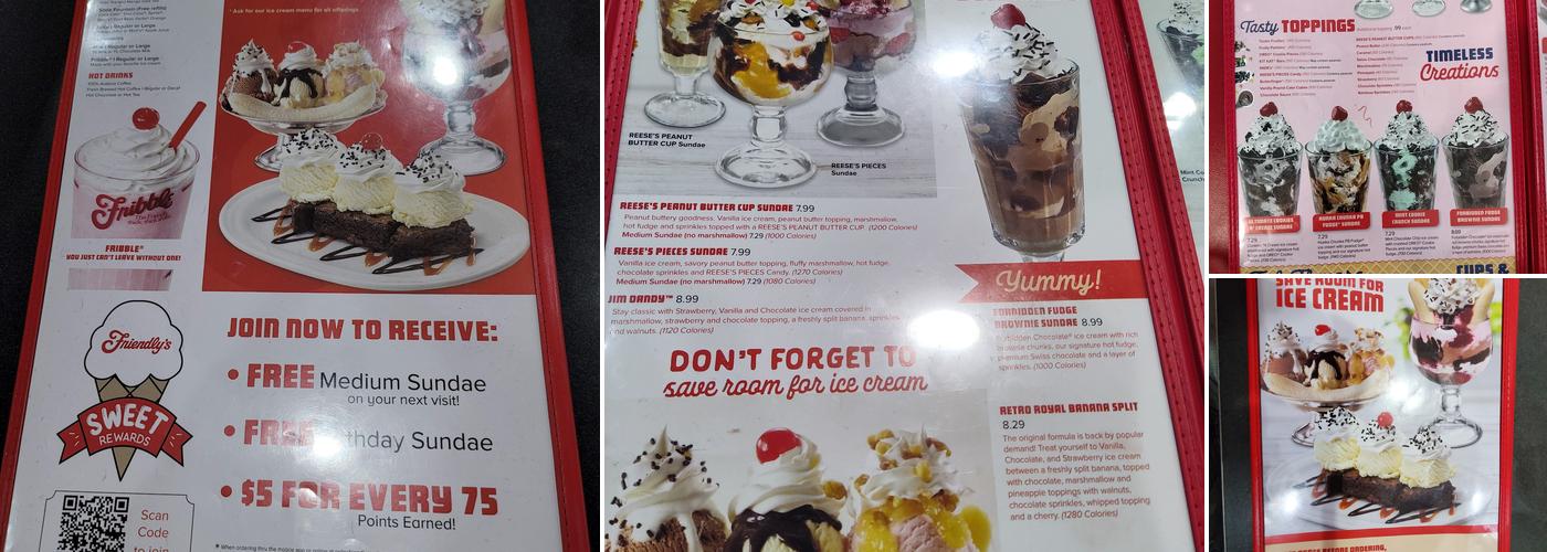 Friendly's Menu
