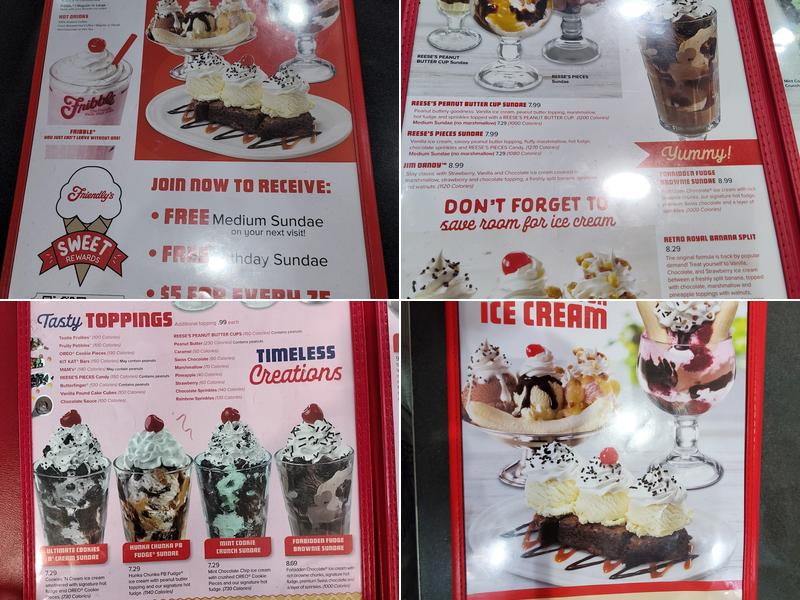Friendly's Menu