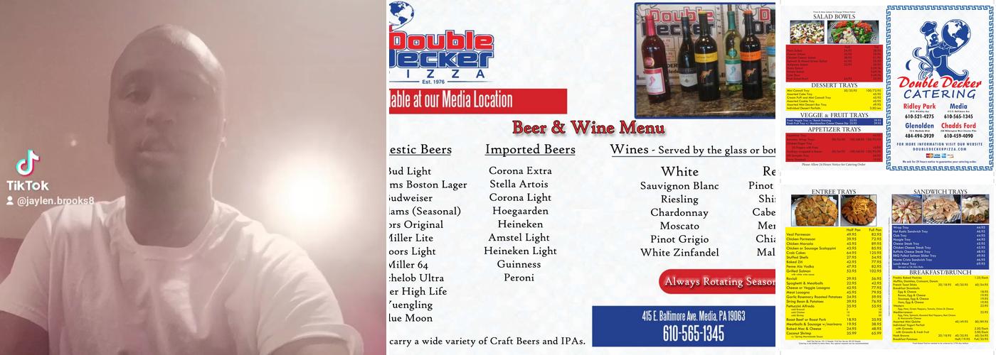 Double Decker Pizza Menu