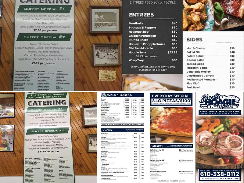 Slack's Hoagie Shack Menu