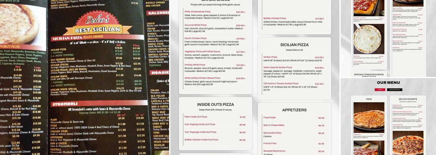 Italian Style Pizza & Pasta Menu