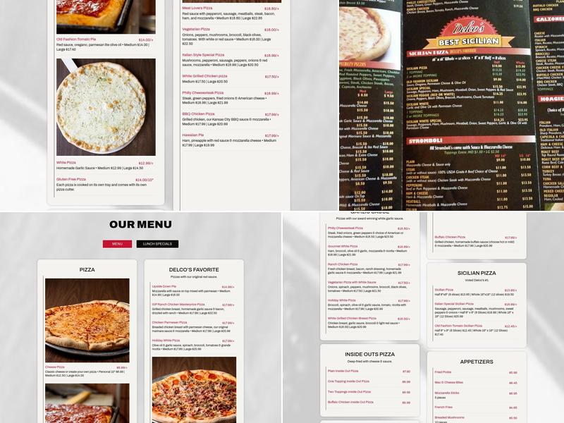 Italian Style Pizza & Pasta Menu