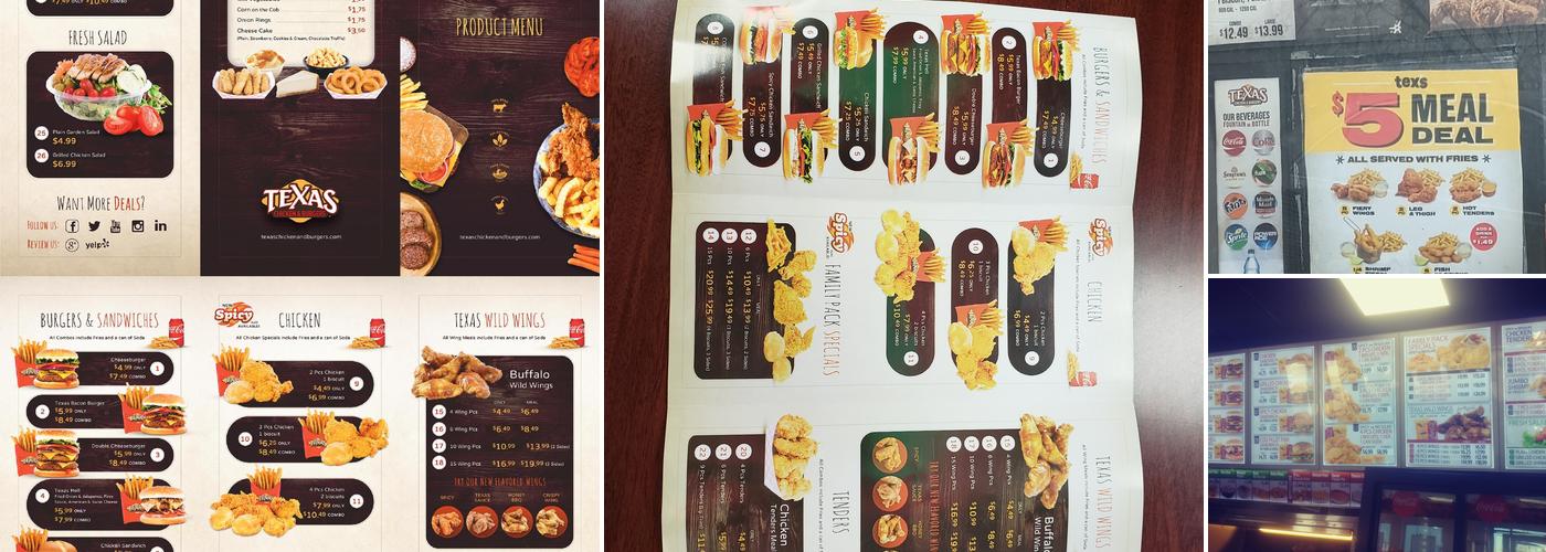 Tex’s Chicken & Burgers Menu