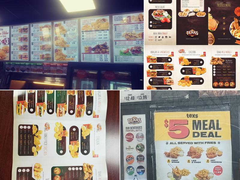 Tex’s Chicken & Burgers Menu