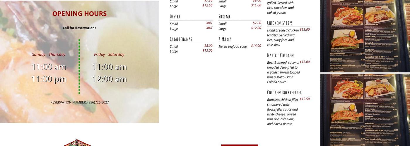 La Roca Seafood Restaurant Menu