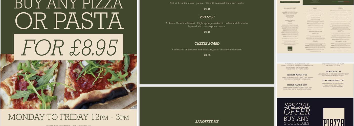 Piazza Menu