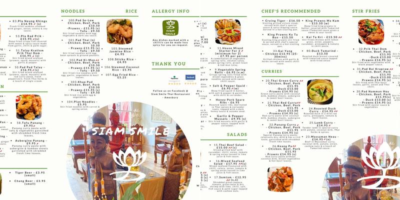 Siam Smile Thai Kitchen Menu