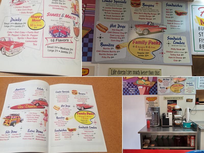 Miss Ann's Classic Diner Menu