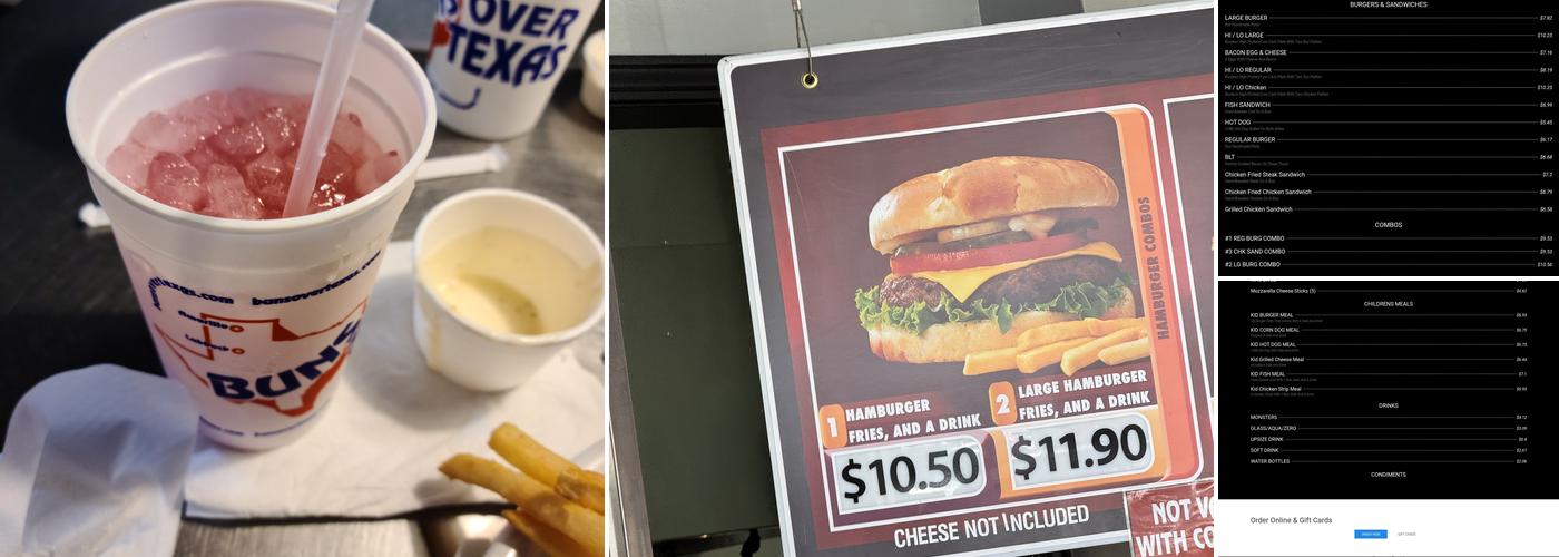 Buns Over Texas Menu