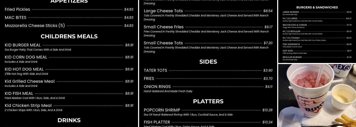 Buns Over Texas Menu