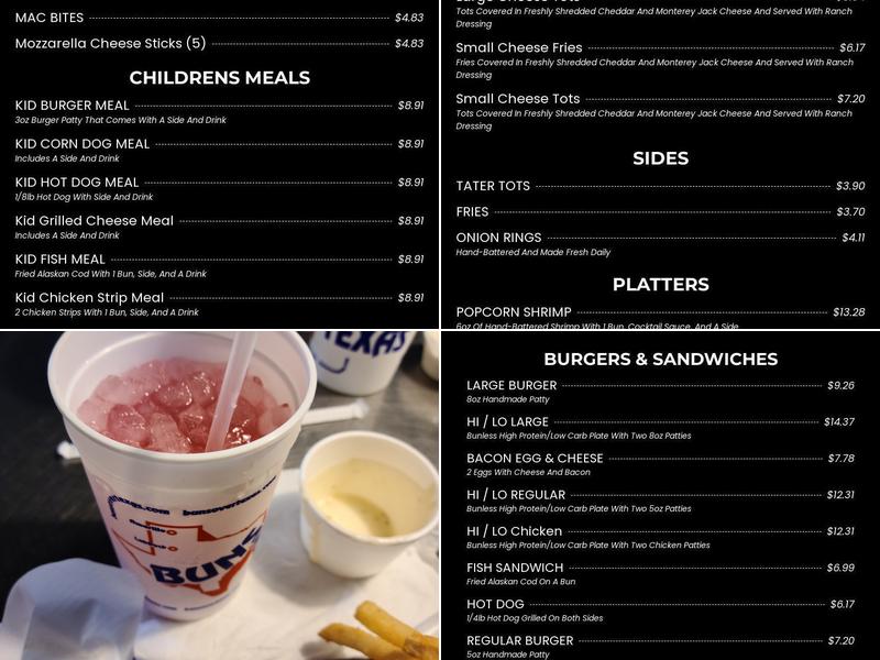 Buns Over Texas Menu
