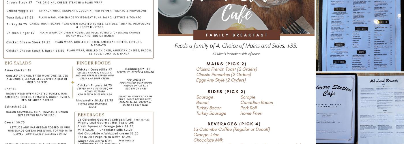Ardmore Station Cafe Menu