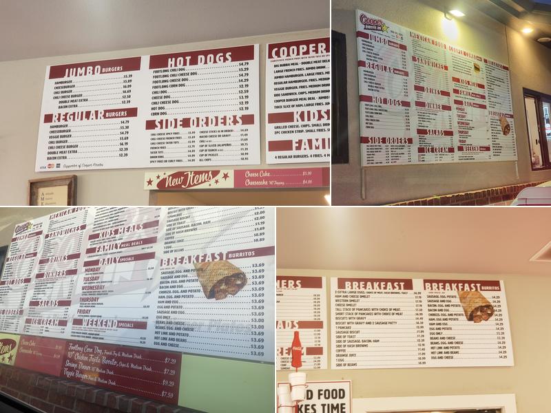 Cooper Drive-In Menu