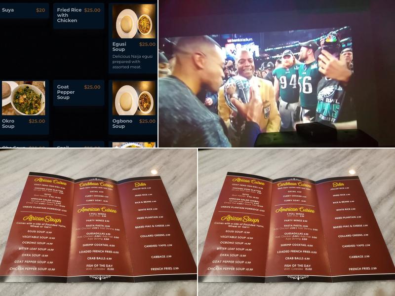 SA CAFE and Lounge Menu