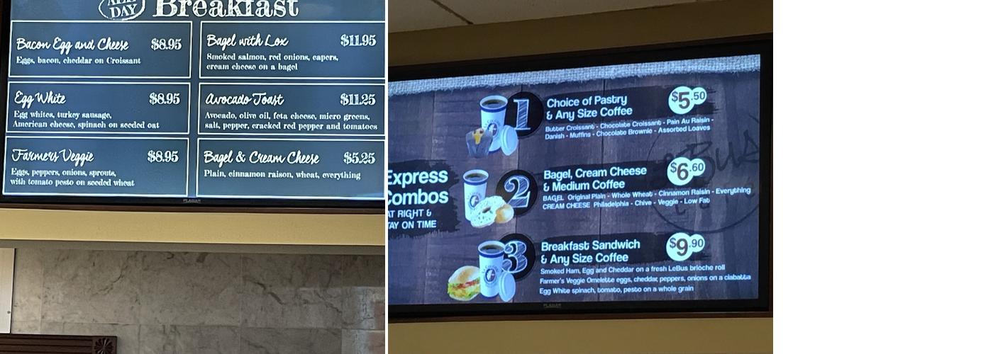 Le Bus Cafe Menu
