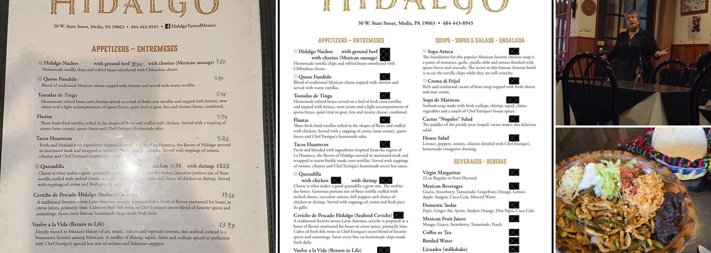 Hidalgo Menu
