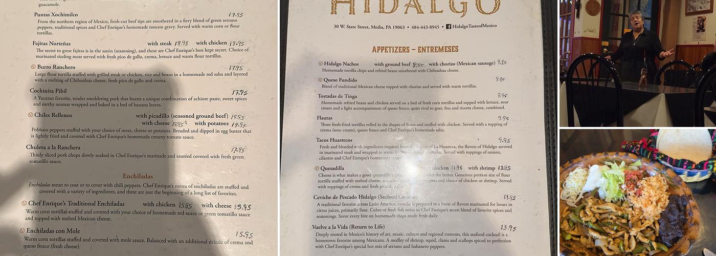 Hidalgo Menu