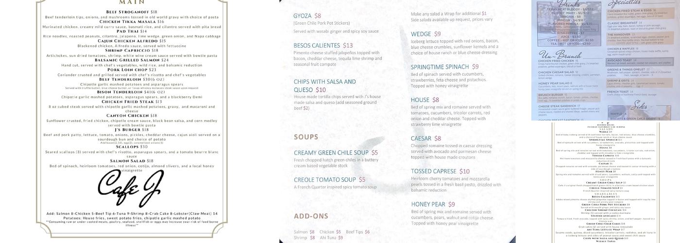 Café J Menu