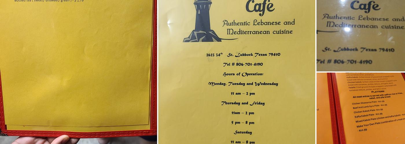 Manara Cafe Authentic Lebanese and Mediterranean Cuisine Menu