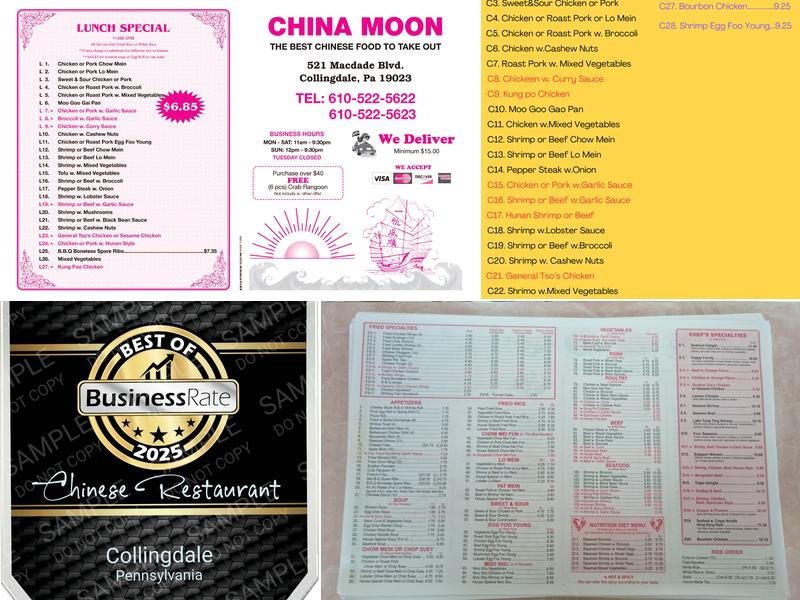 China Moon Menu