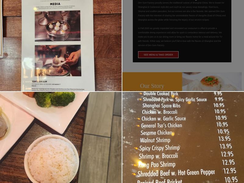Tom's Dim Sum Menu