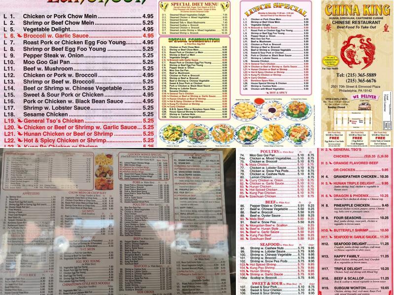 China King Restaurant Menu