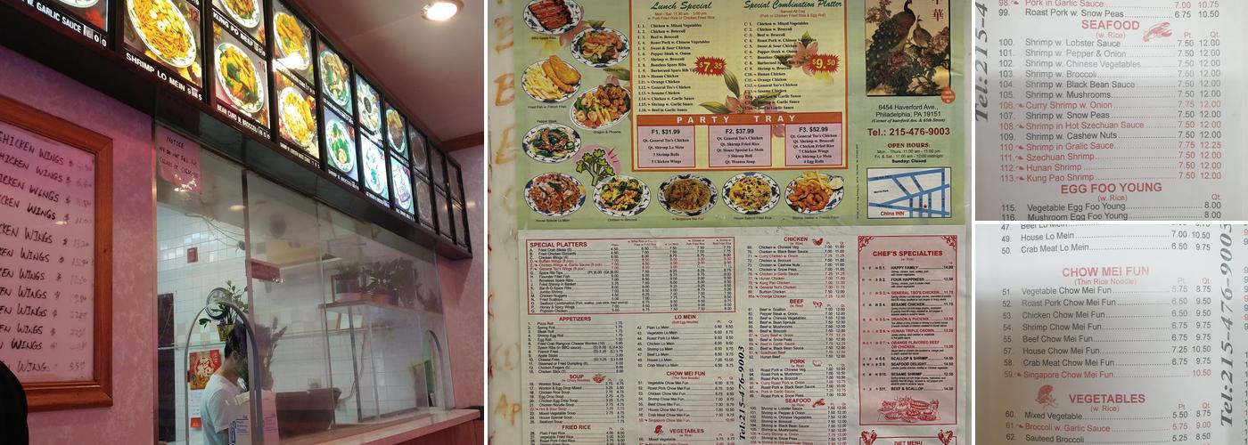 China Inn Restaurant Menu