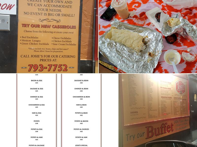 Josie's Restaurant Menu