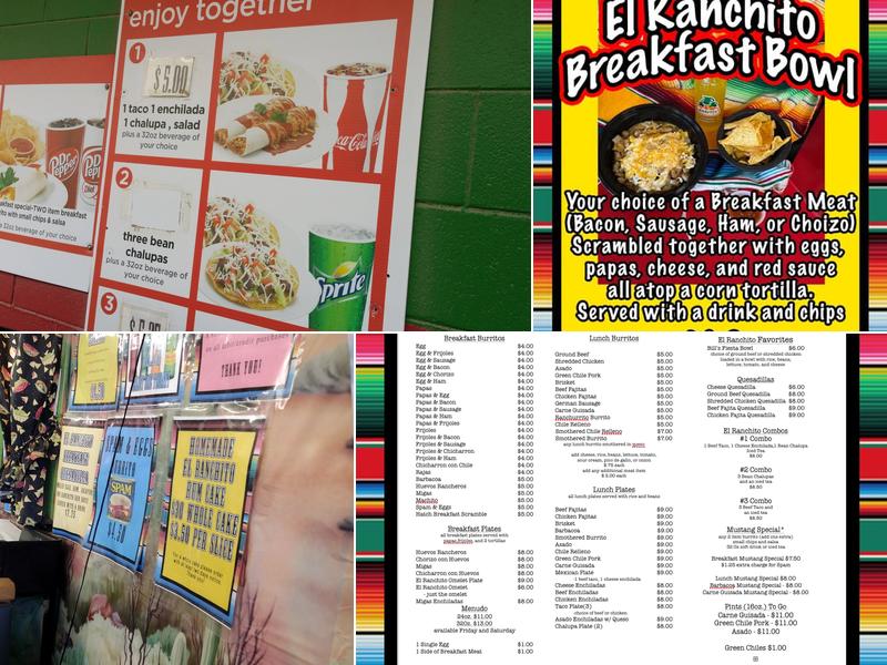 El Ranchito Burrito Menu