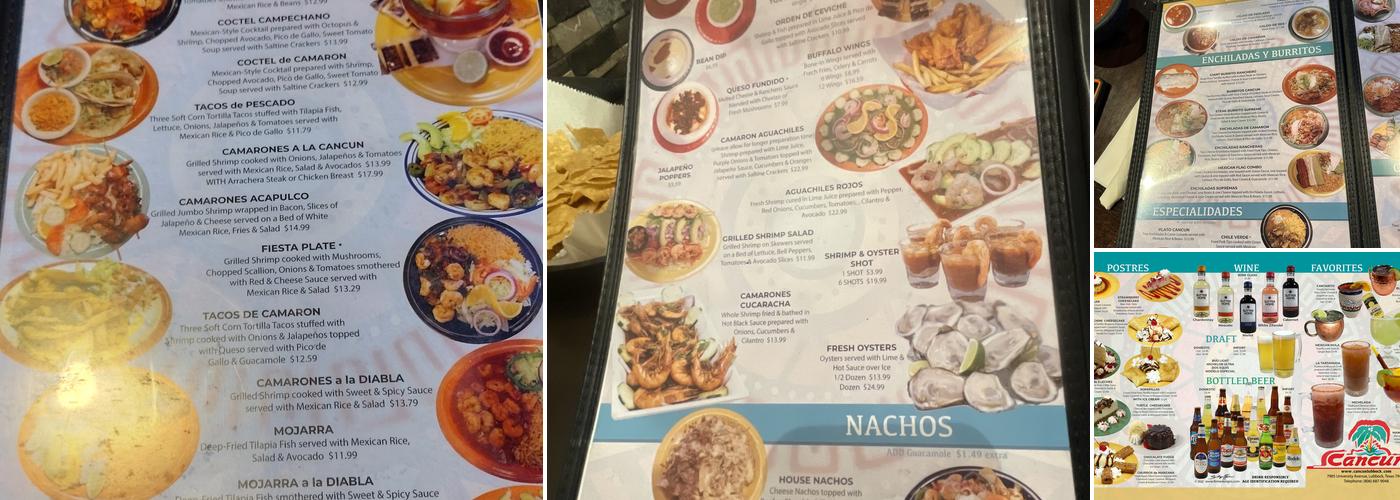 Cancun Restaurant Menu