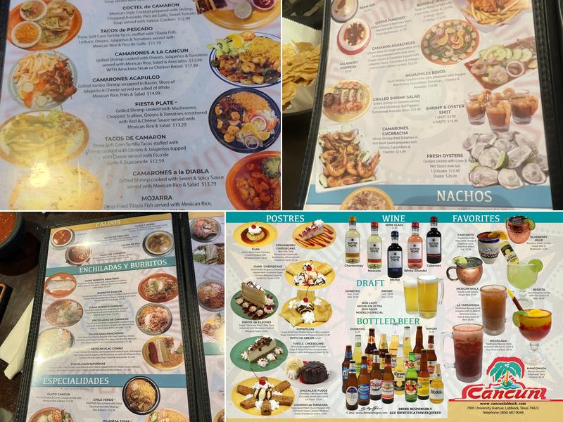 Cancun Restaurant Menu