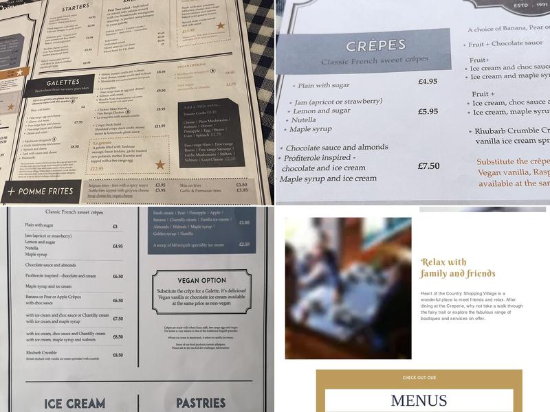 Pear Tree Creperie Menu