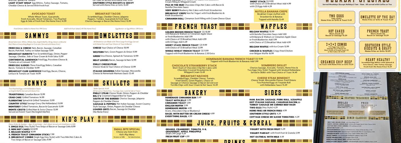 Harrison House Diner Menu