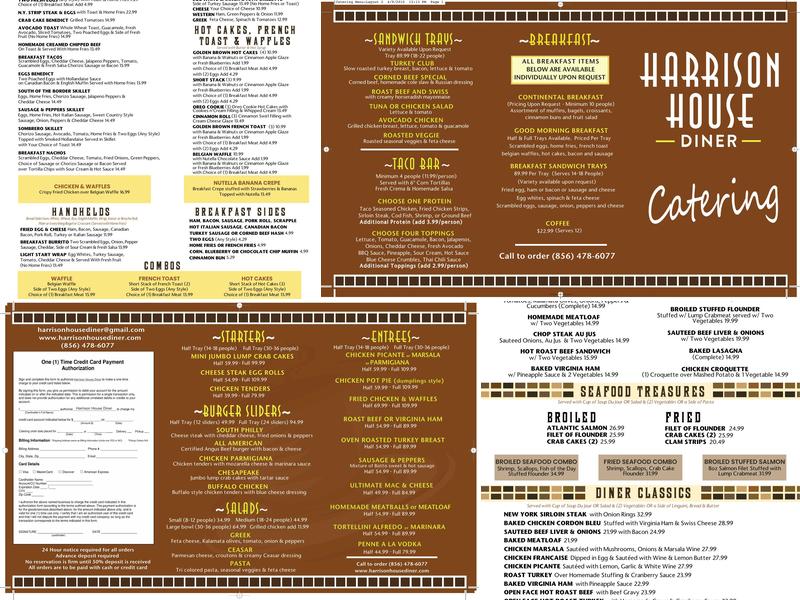 Harrison House Diner Menu