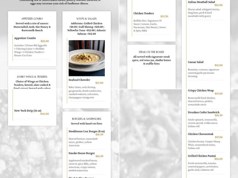 Stephen's On State Menu